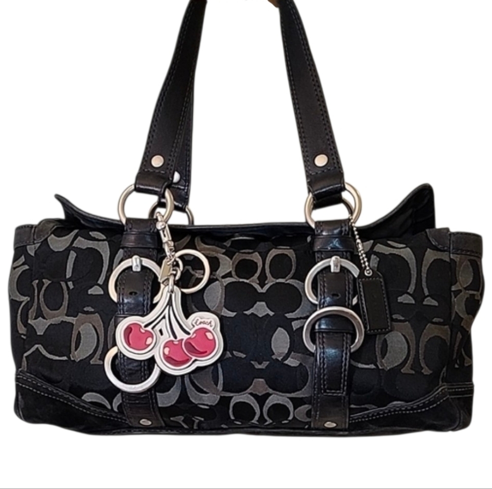 Coach Y2K Hobo Chelsea Signature Jacquard Leather Suede  Turn Lock Shoulder Bag - Picture 2 of 16